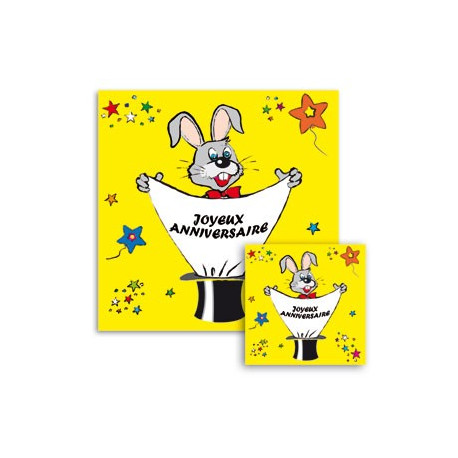 Foulard Lapin Joyeux Anniversaire 45 X 45 Cm Bigmagie Foulard Lapin Joyeux Anniversaire 45 X 45 Cm Bigmagie